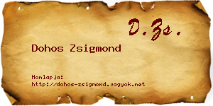 Dohos Zsigmond névjegykártya